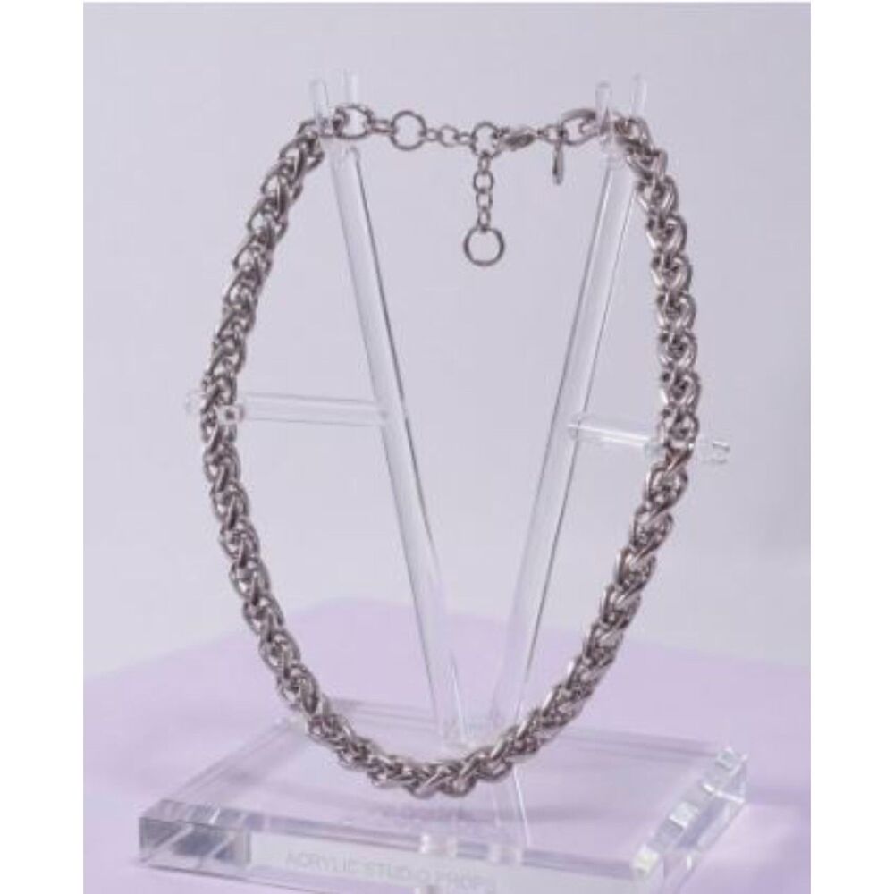 Banana Republic Roots of BR Women's Silver Modern Link Necklace NWT 45